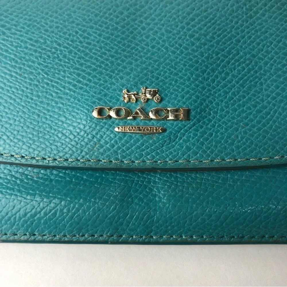 Coach Designer Blue Slim Wallet 52689